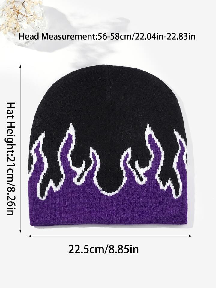 Flame pattern beanie