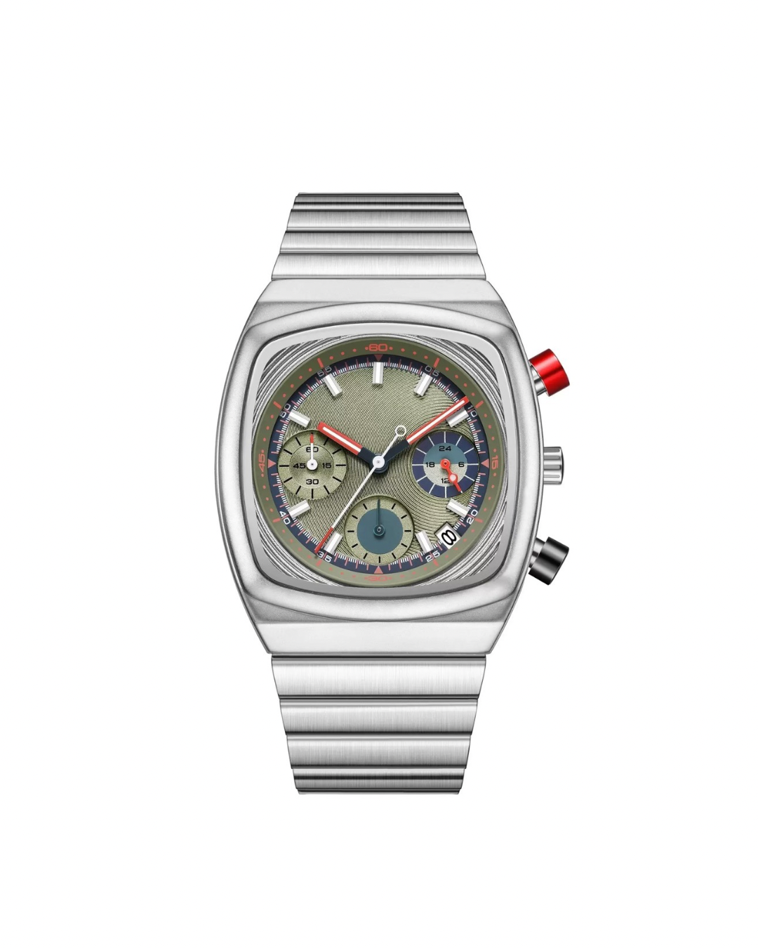 Square chronograph chain watch