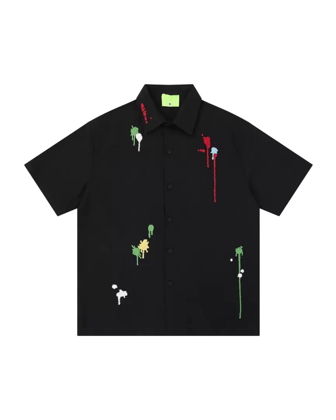 Embroidered colored black shirt