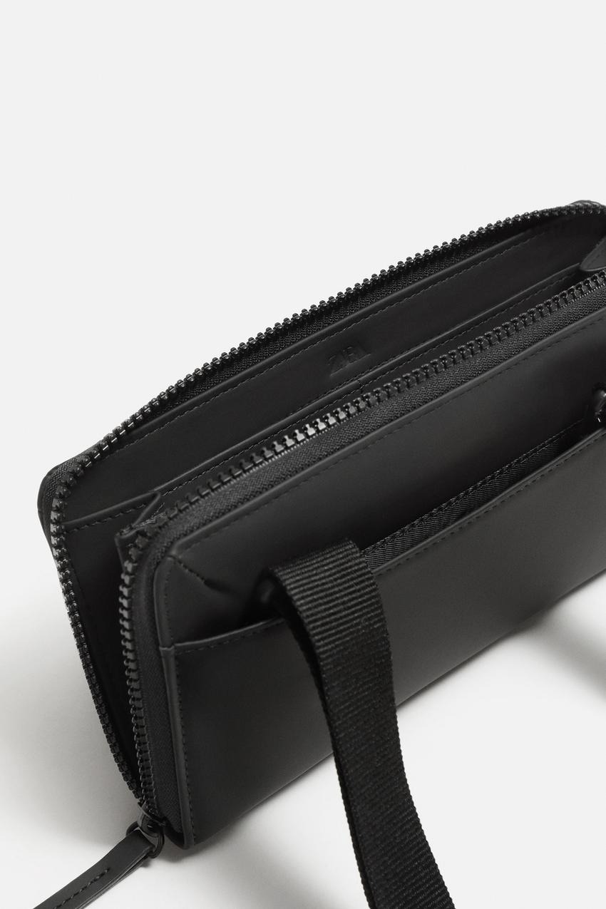 Zara Rubberized crossbody wallet