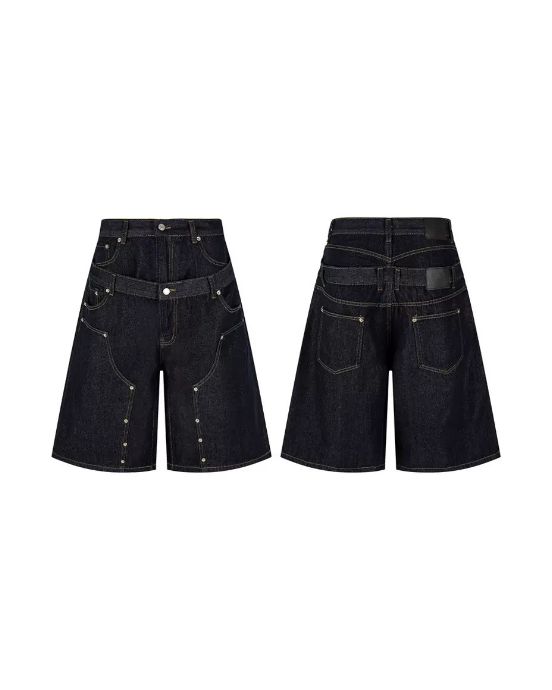 Double waist carpenter denim jort