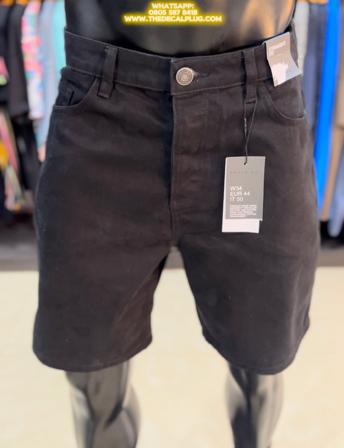 Primark denim short in black