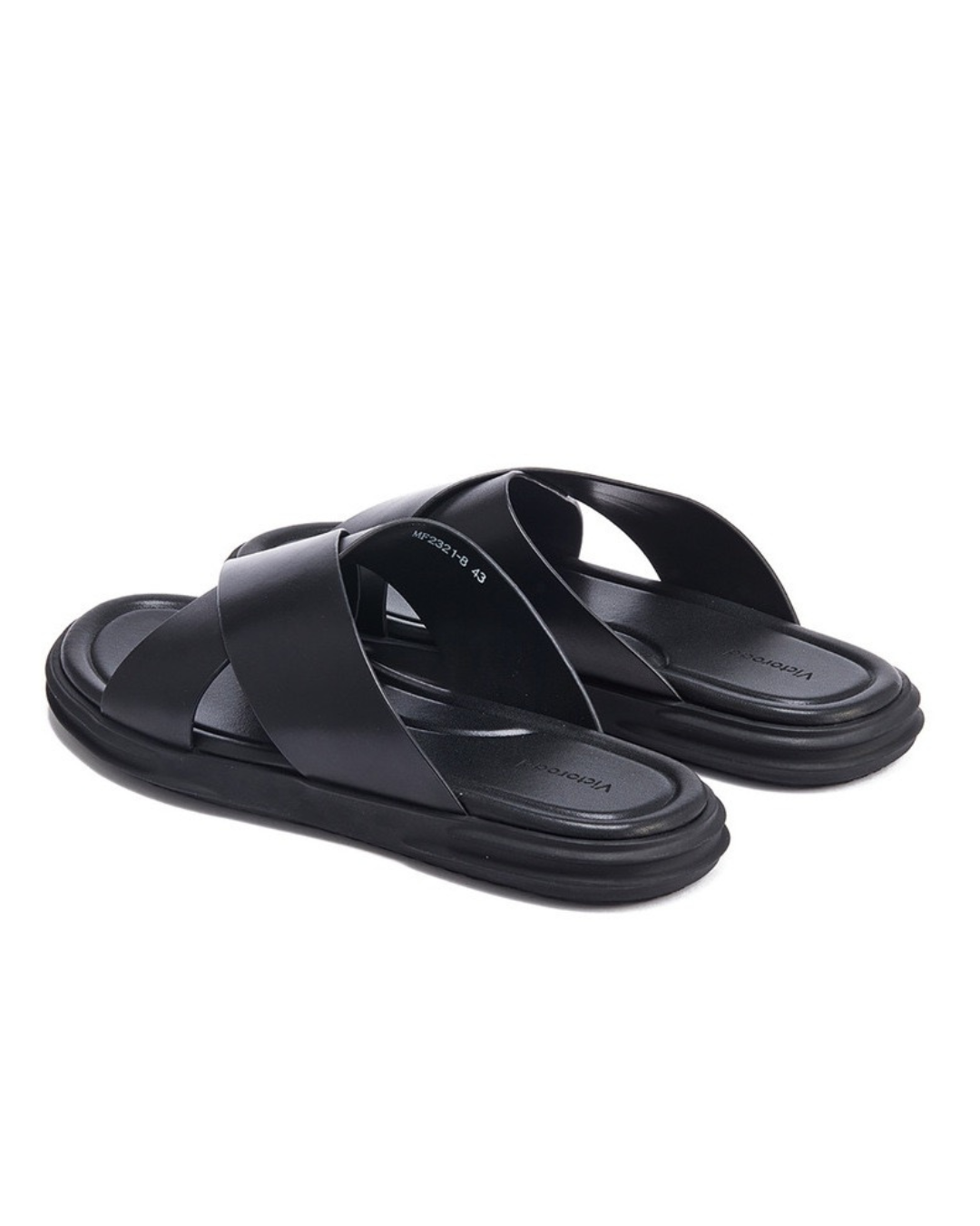 Leather chunky crisscross sandal