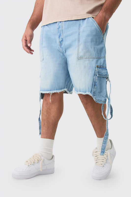 Boohoo plus relaxed cargo denim short