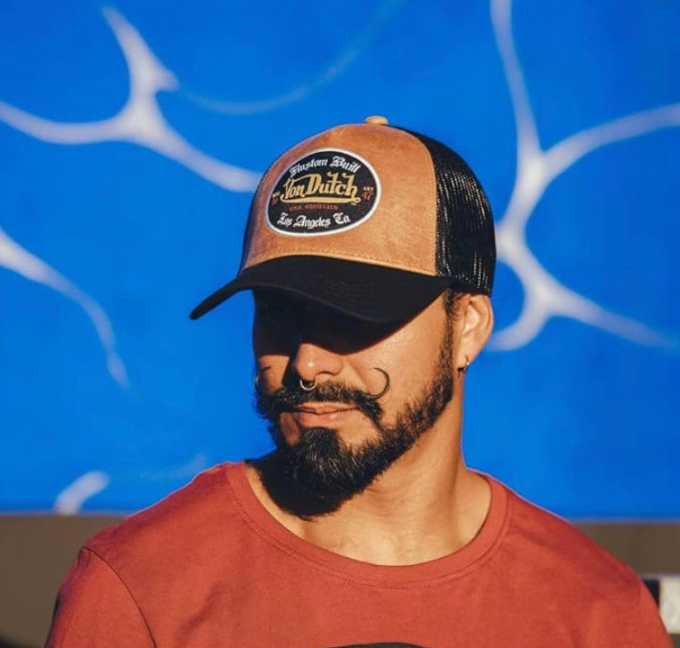 VonDutch VD staple leather mix trucker