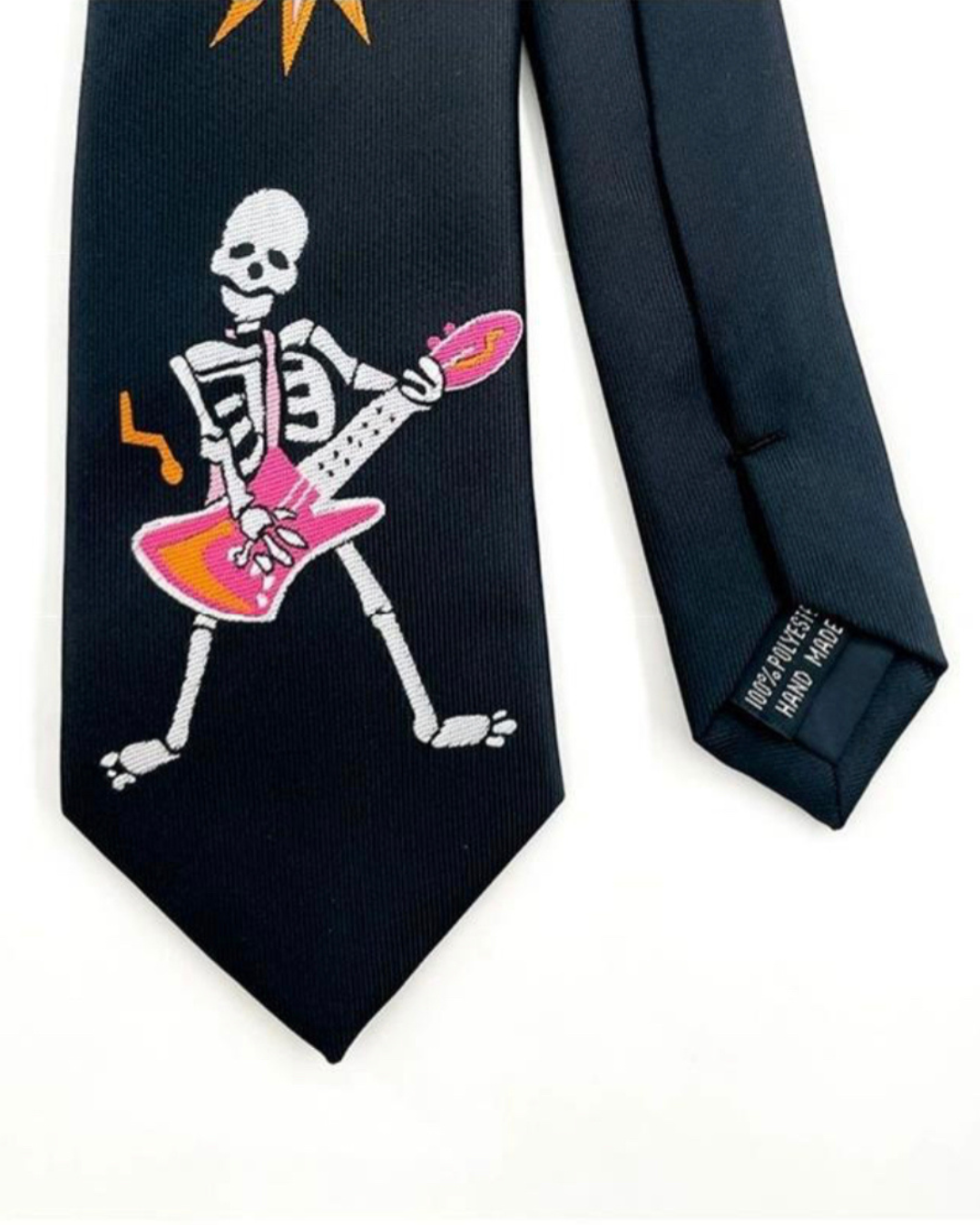 Embroidered goth tie