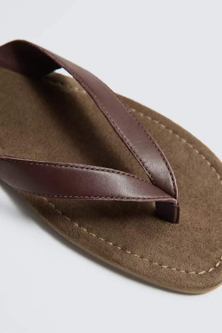 Zara coffee brown slippers