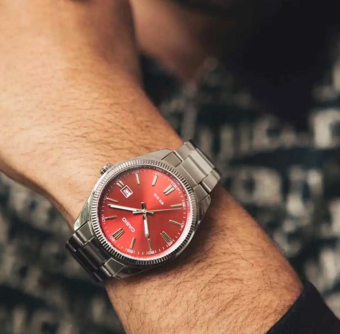 Casio MTP stainless steel chain watch
