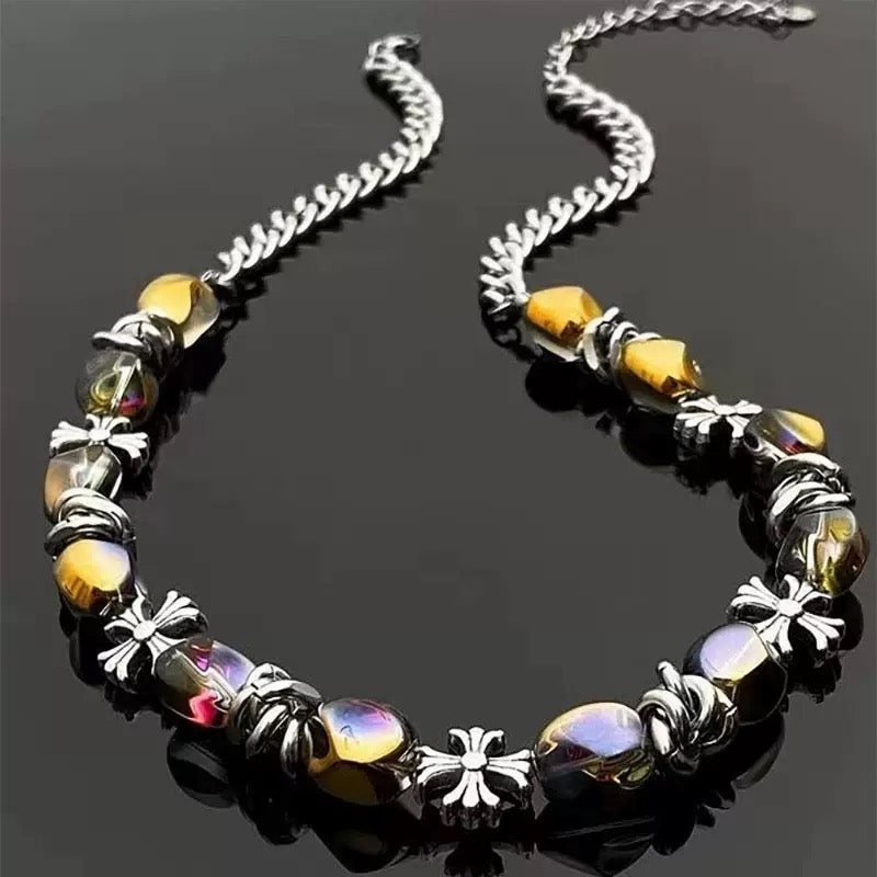 Cruciferous beaded necklace