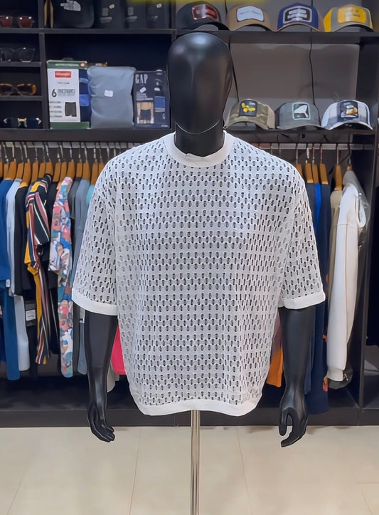 Boohoo distressed neck knit tee