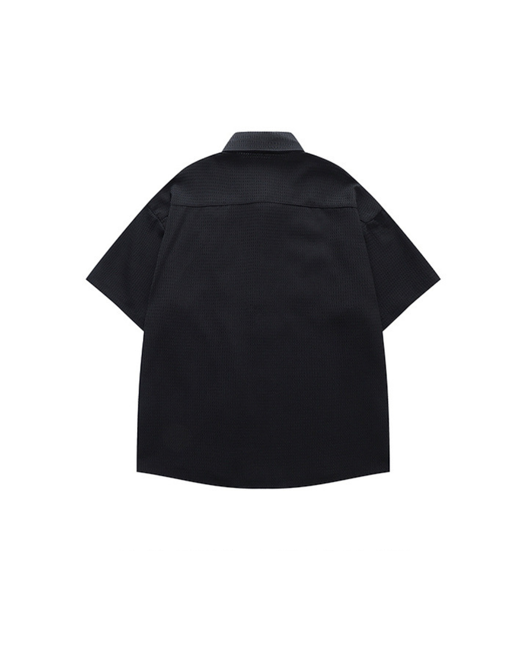 Flower Embroidered waffle button shirt