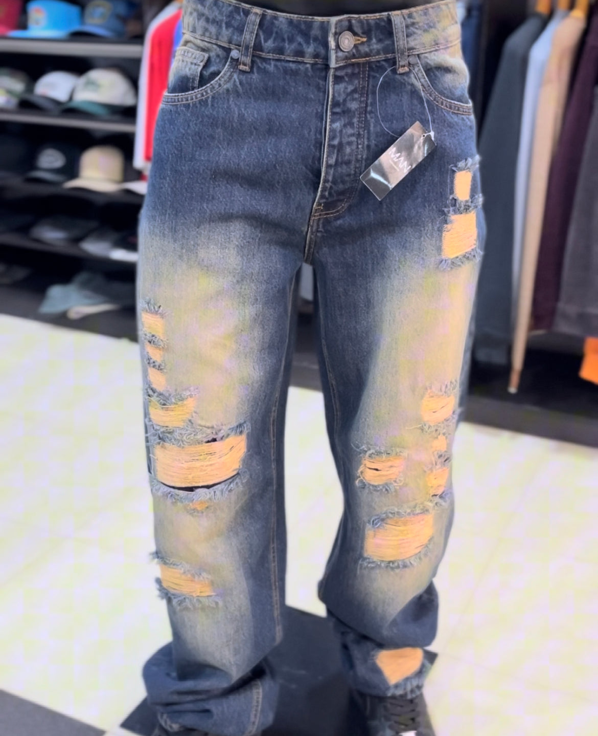 Boohoo distressed denim jean