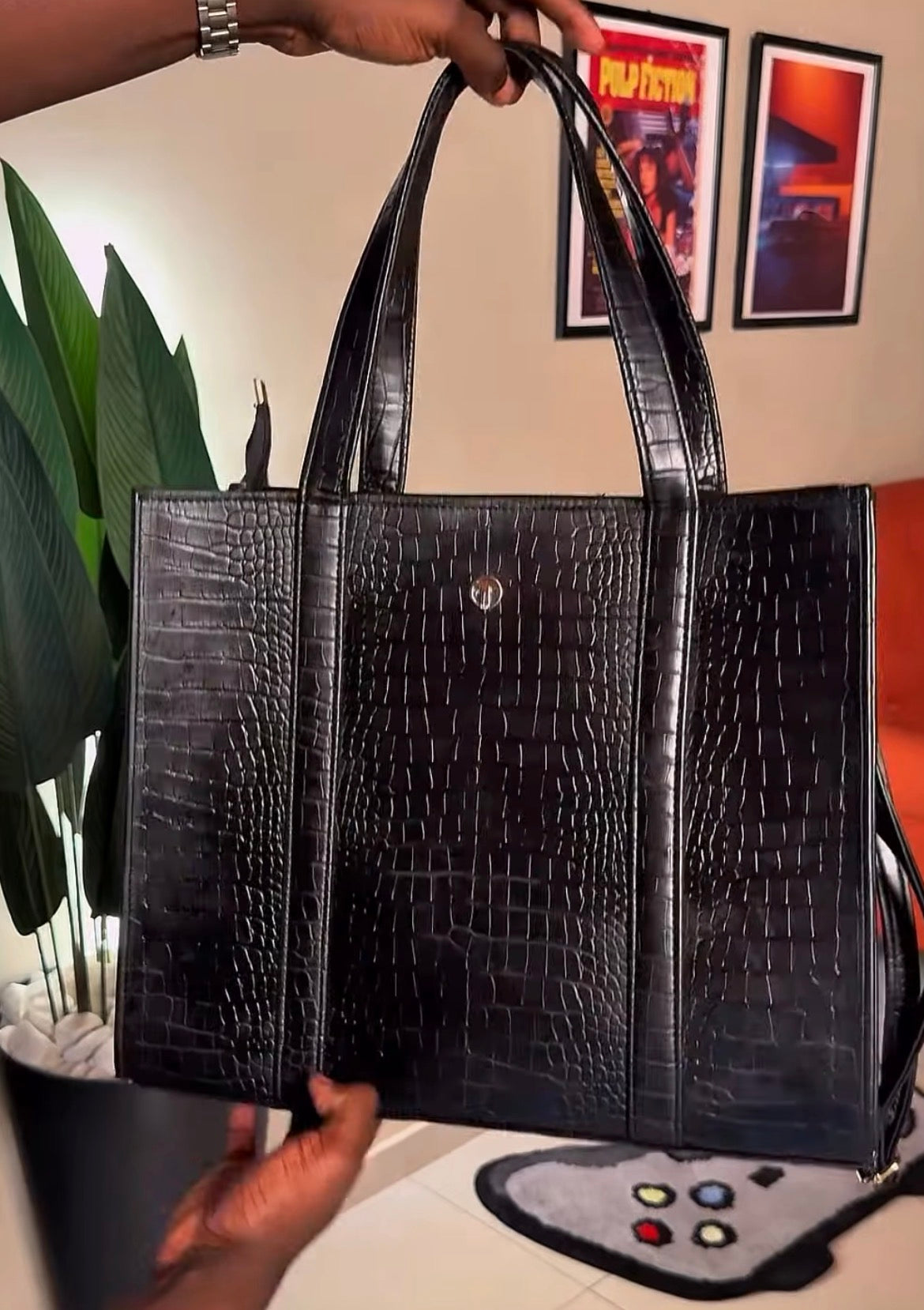Croc leather bag