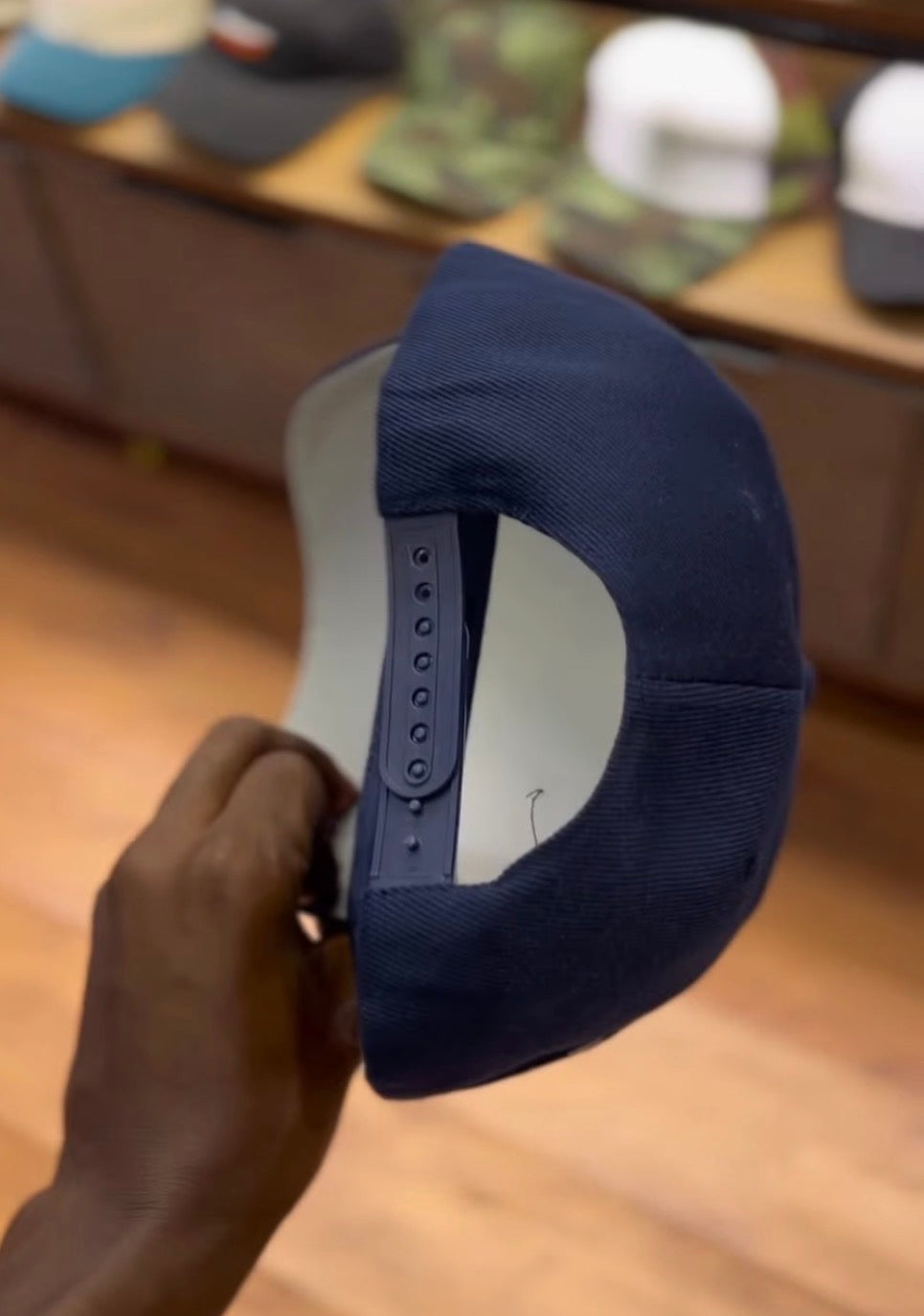 NY 75 snapback cap
Navy blue
