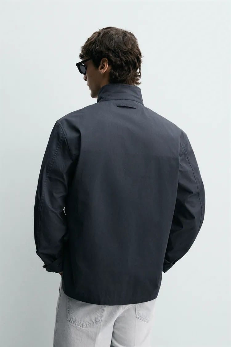 Zara navy blue utility work jacket