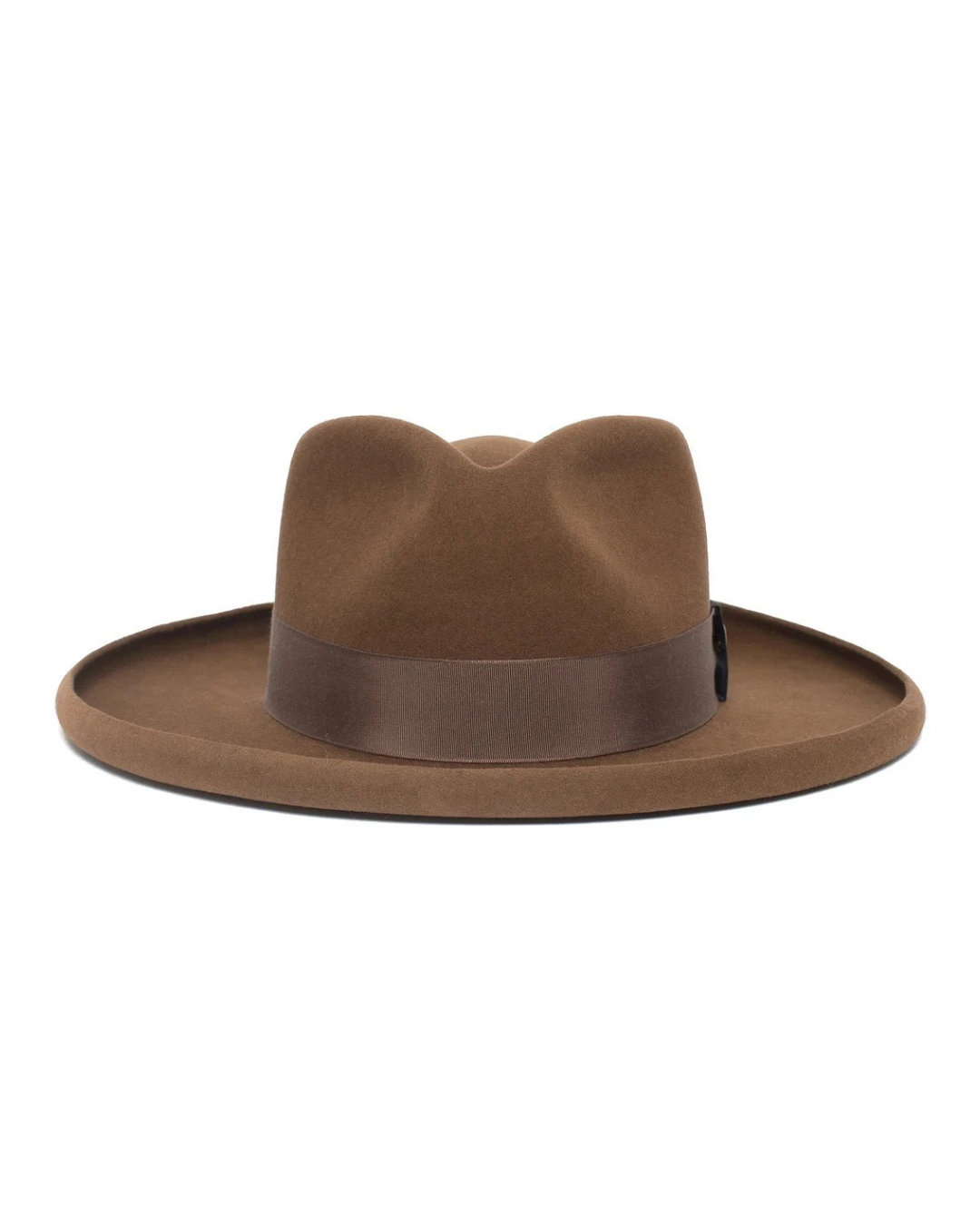 Ribbon brim wool fedora hat