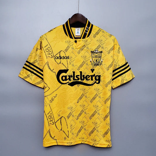 LIVERPOOL 1995-1996 YELLOW AWAY RETRO JERSEY RTRJSY003