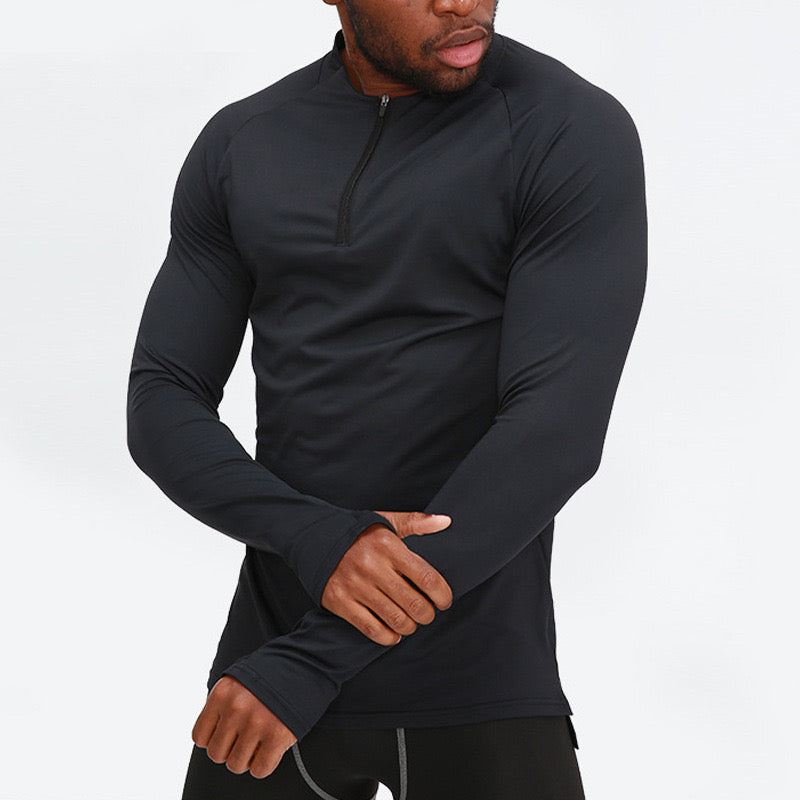 Quick dry quarter zip compression fitness top