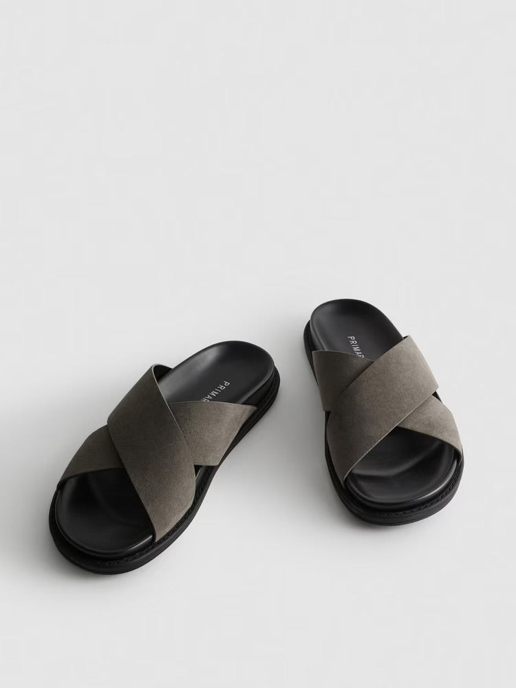 Criss cross grey suede primark sandal
