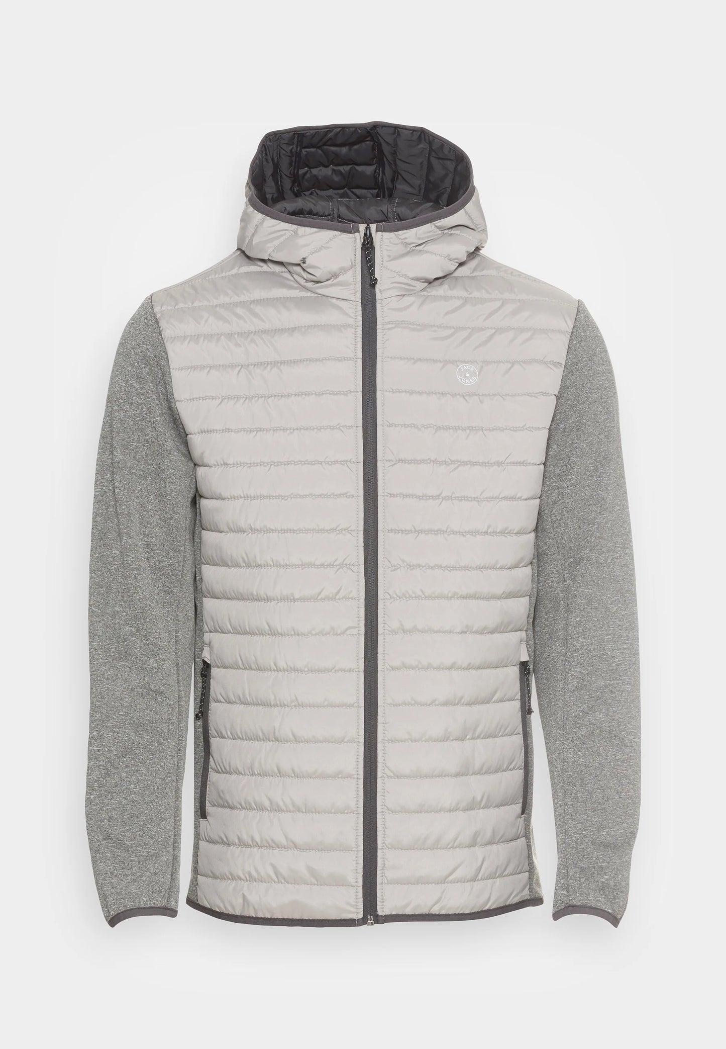 J&J quilted hooded jacket grey