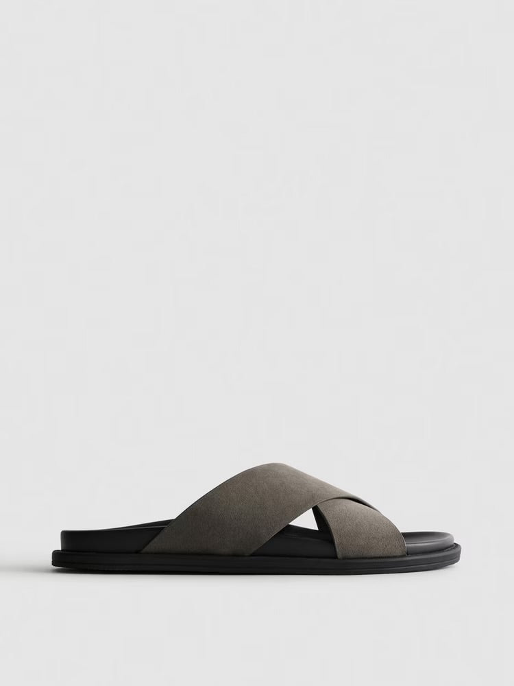 Criss cross grey suede primark sandal