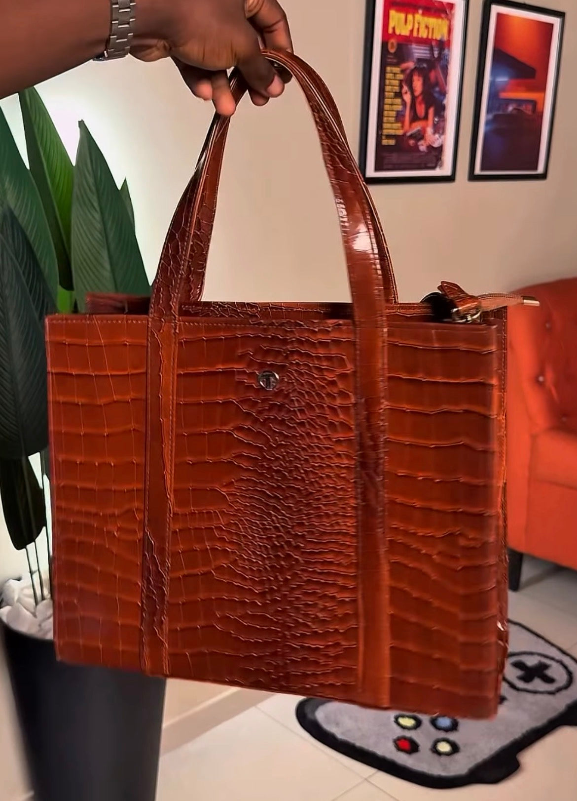 Croc leather bag