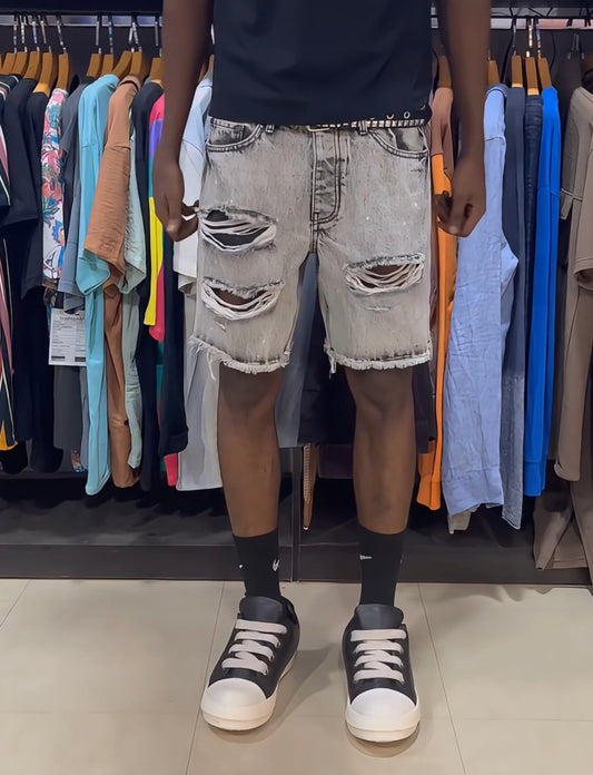 Boohoo distressed denim short