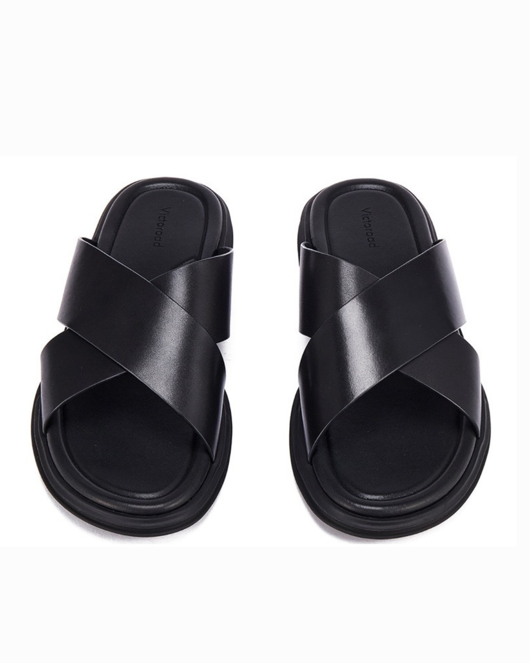 Leather chunky crisscross sandal