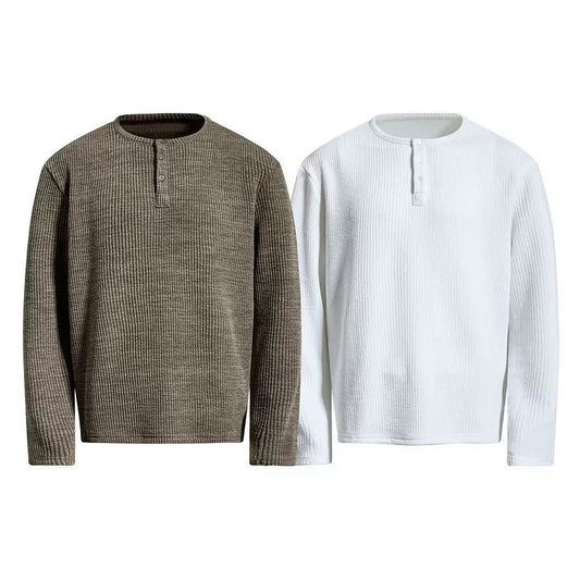 Henley longsleeve waffle shirt