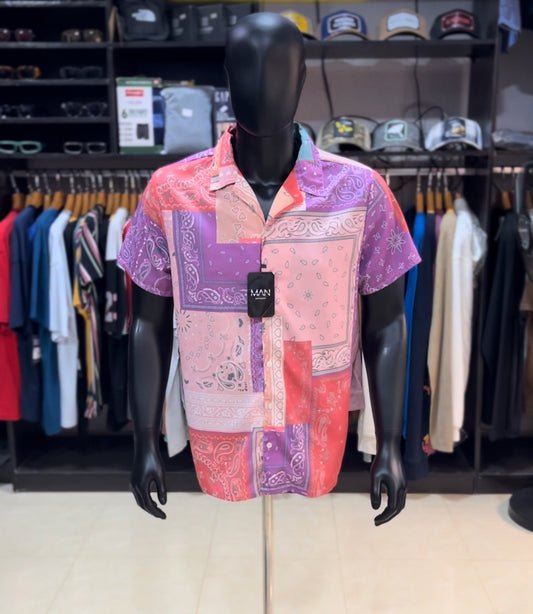 BoohooMan Paisley revere shirt