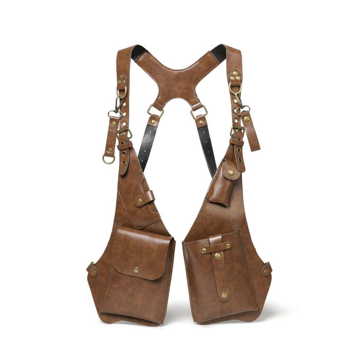 Leather utility vest purse