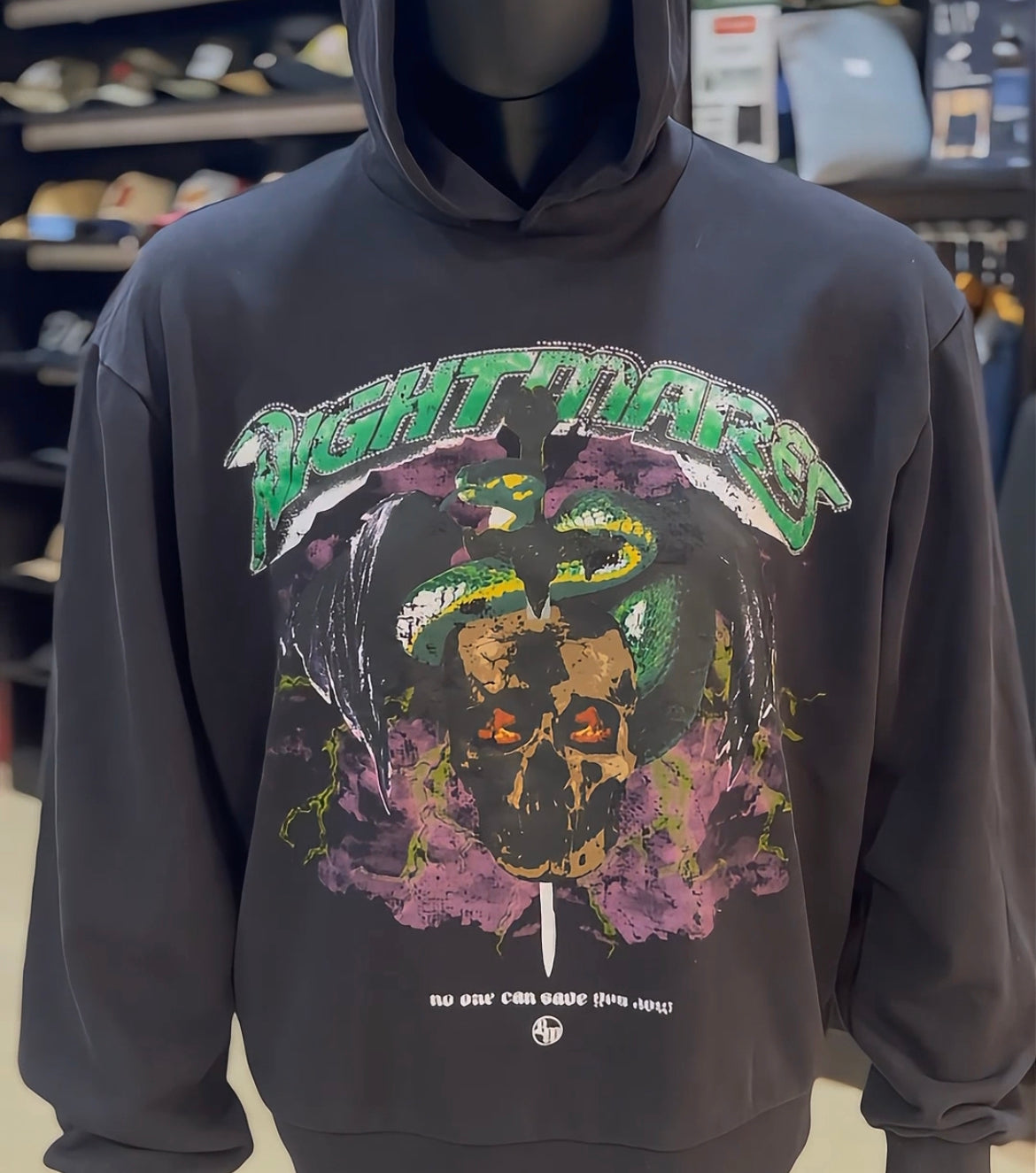 Boohoo faded rhinestone graphic hoodie