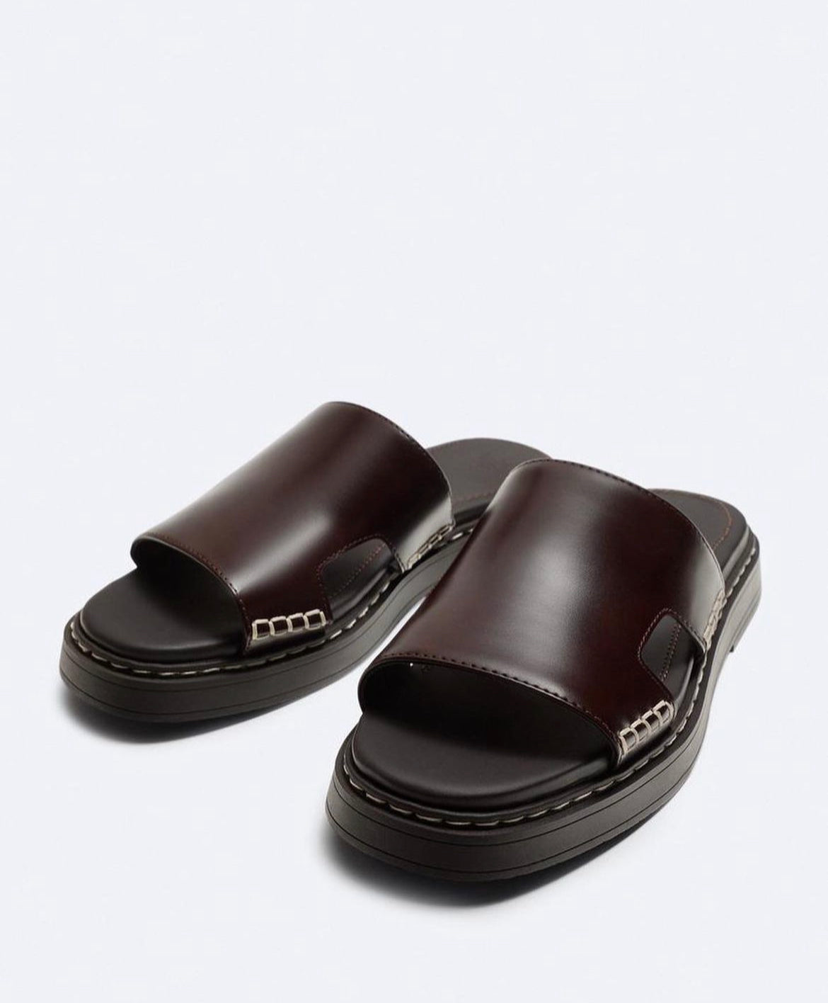 ZARA CHUNKY SANDALS WITH TOPSTITCHING