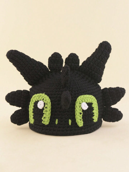 Y2k toothless knight knit beanie