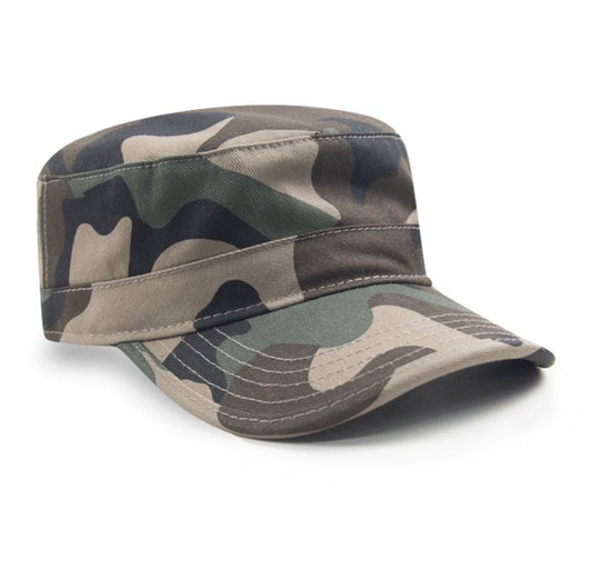 Plain camo flat top hat