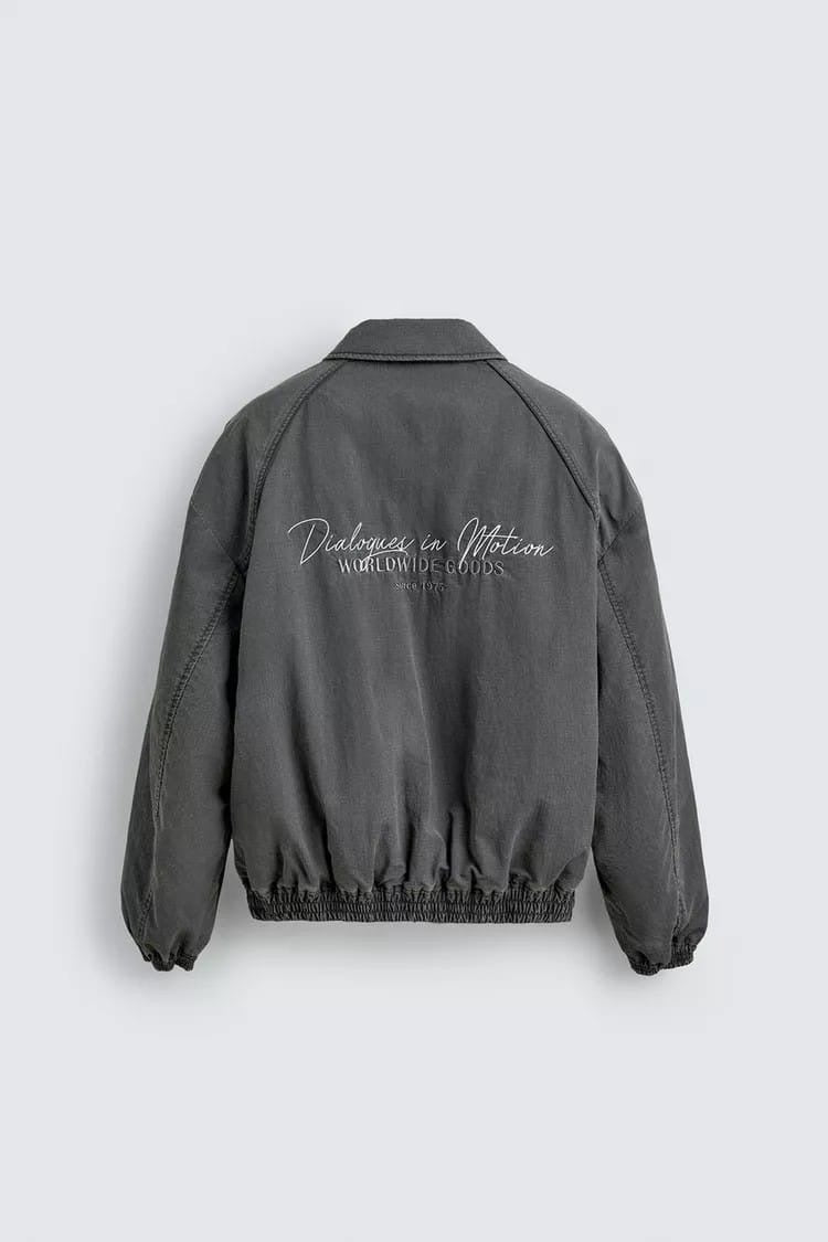 Zara washed textured puffer jacket