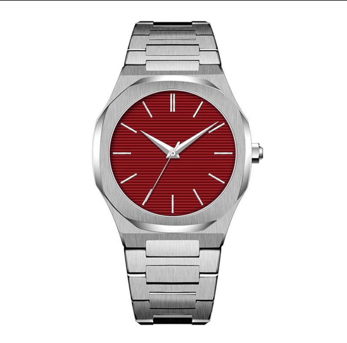 Polished Stainless steel link watch