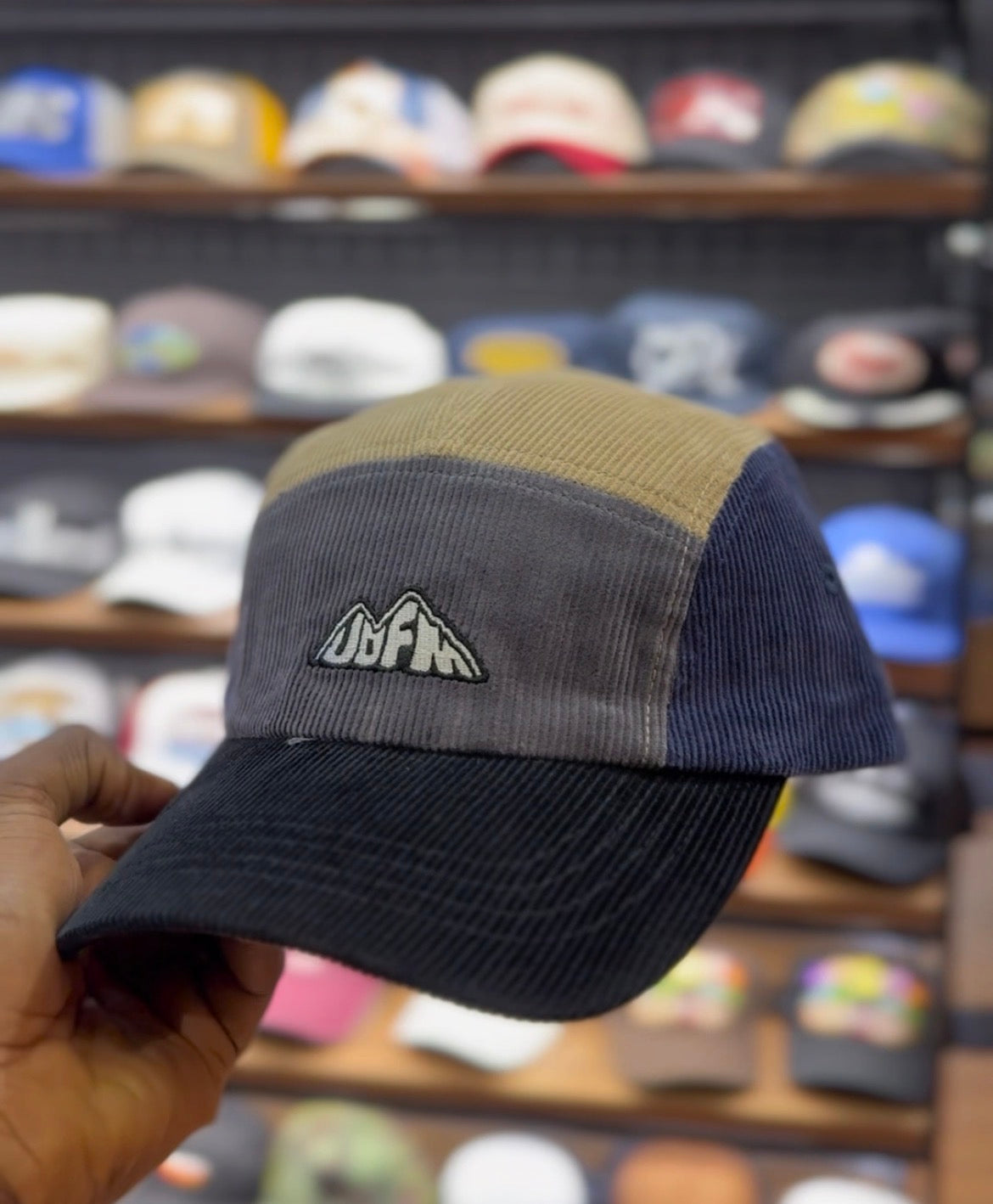 5 panel colorblock corduroy hat