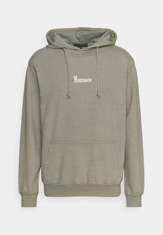 Mennace embroidered hoodie in green