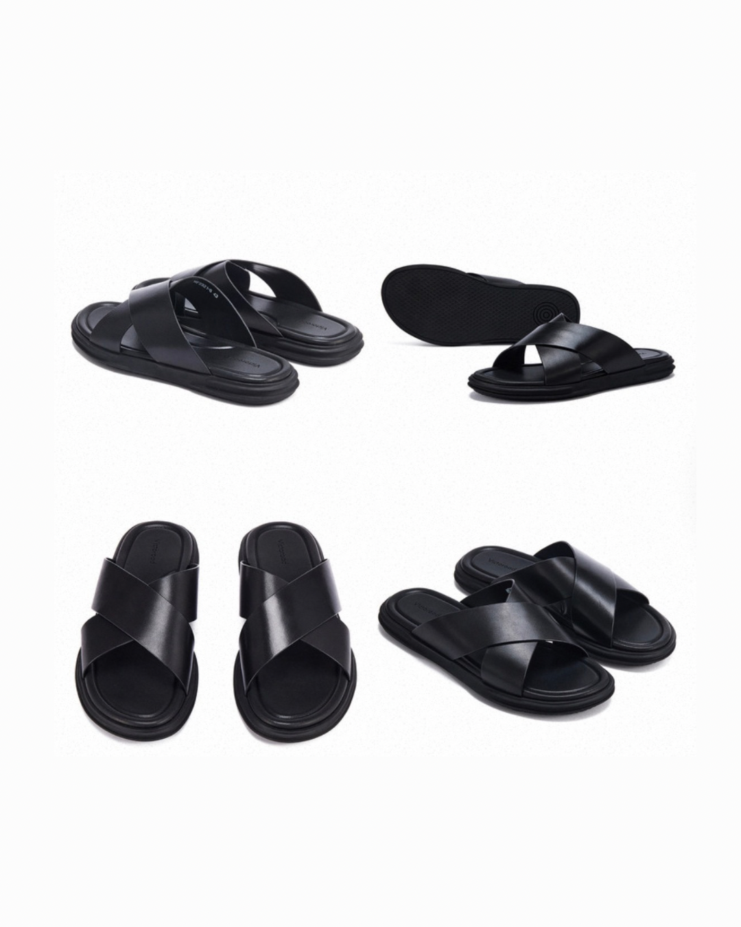 Leather chunky crisscross sandal