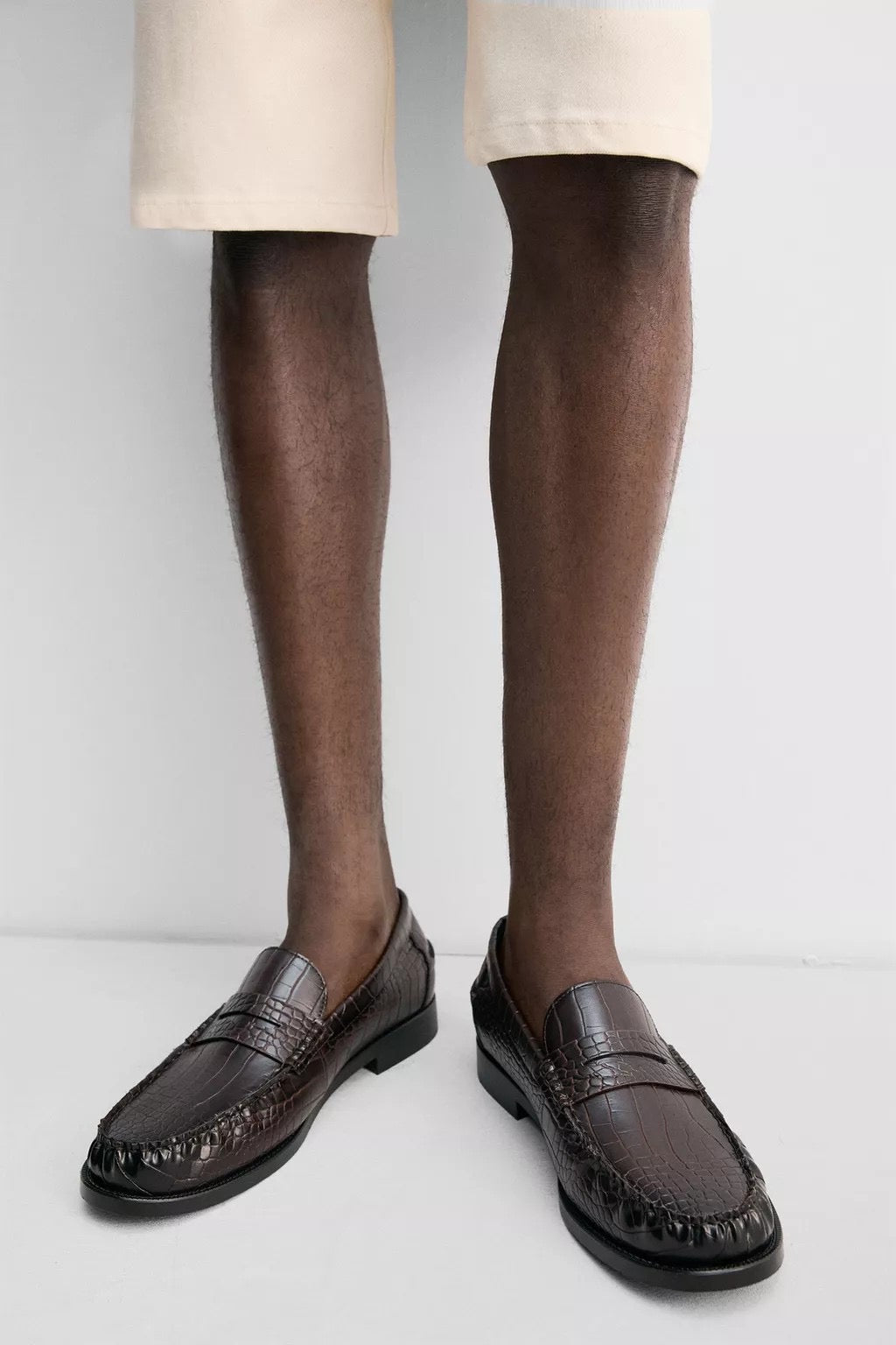 Zara croc skin loafers
