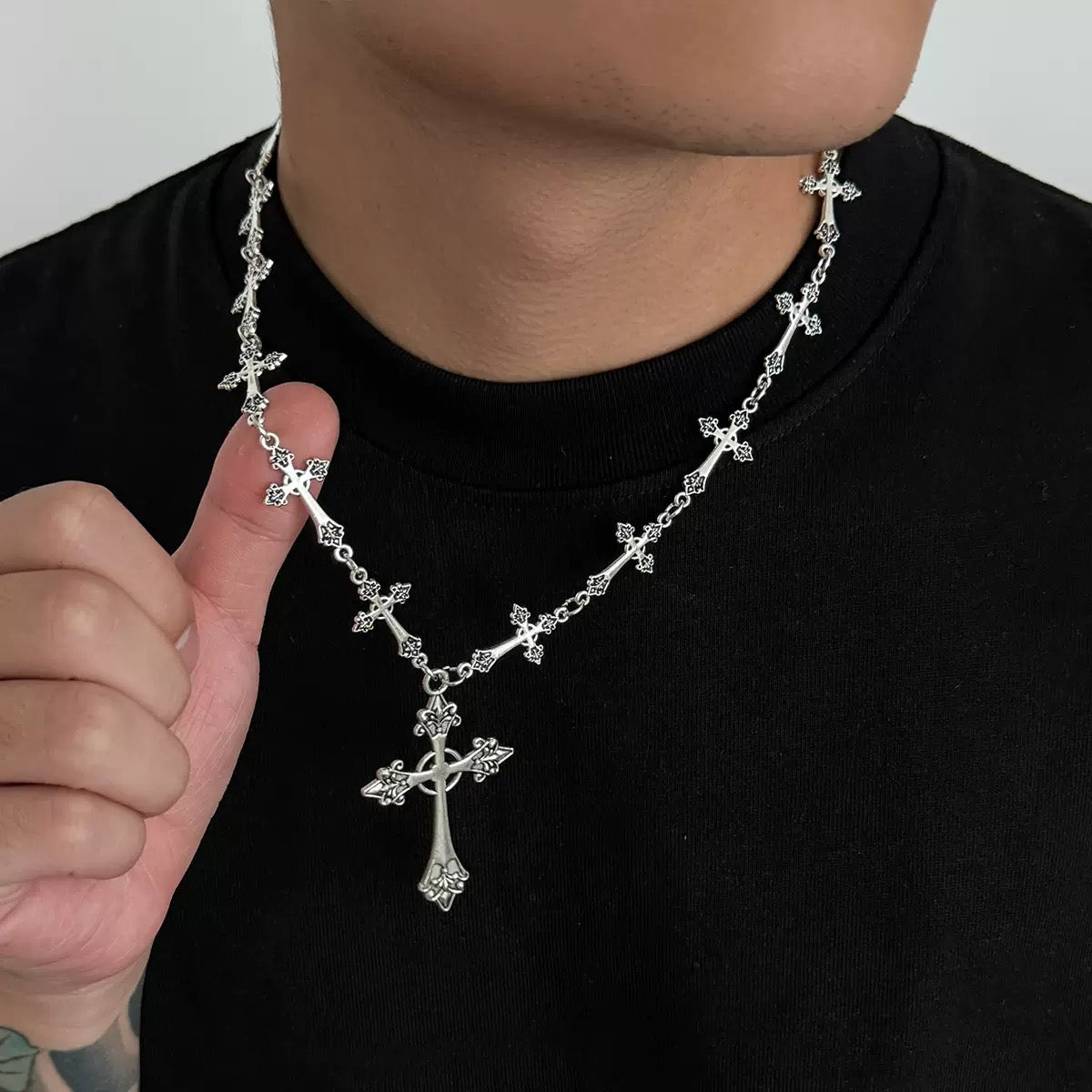 Crucifix pendant necklace