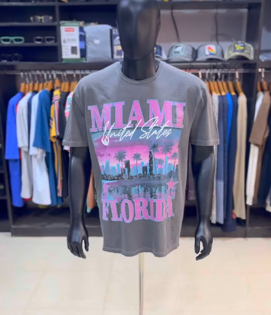 Boohoo miami washed graphic tee
