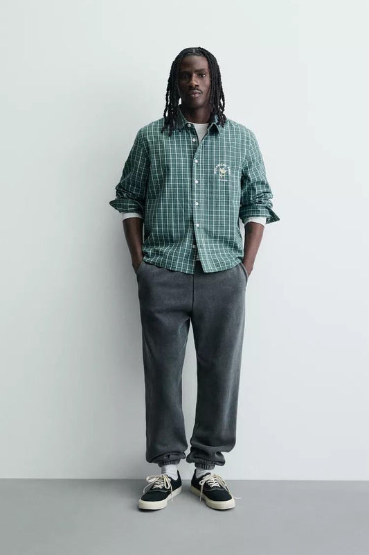 Zara checkered shirt in green