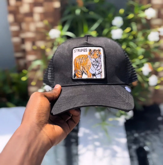 Goorin bros GB stripes black patterned trucker
