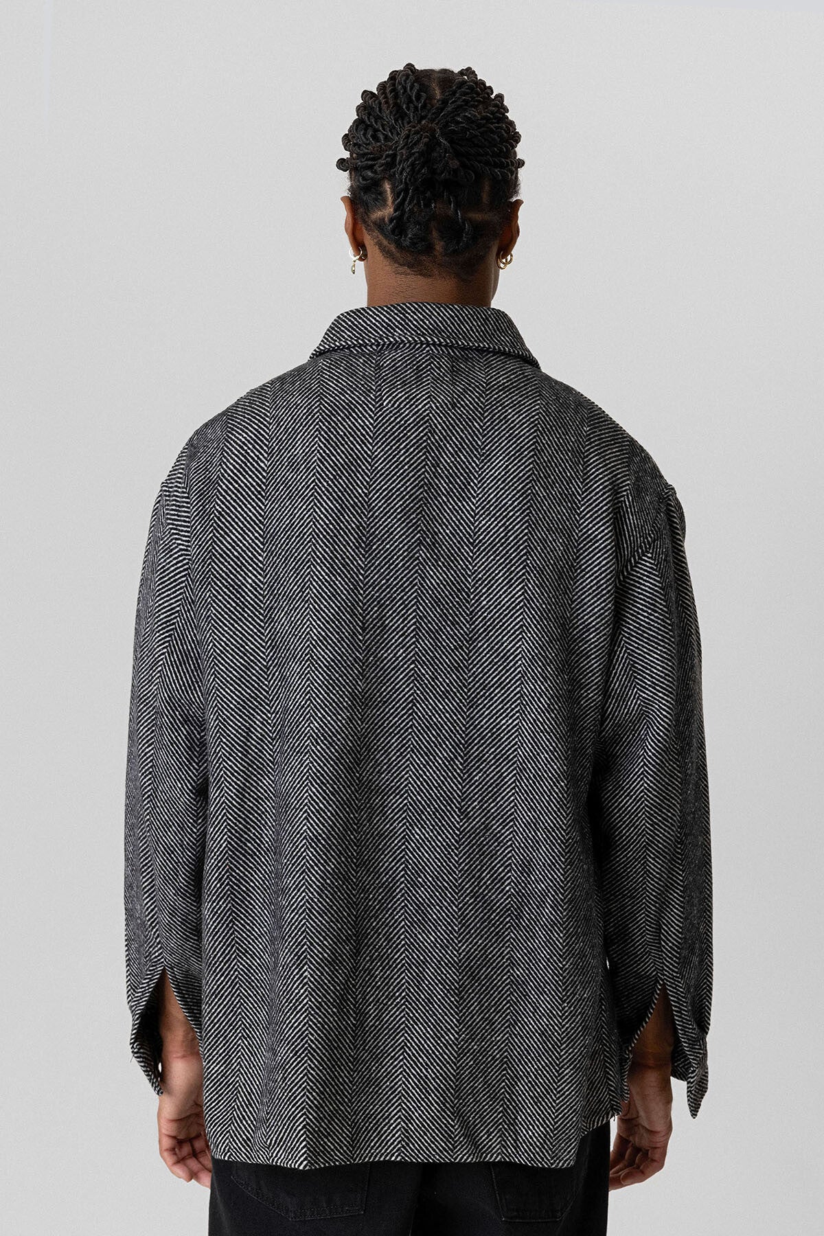 Vamos double pocket overshirt in grey mix