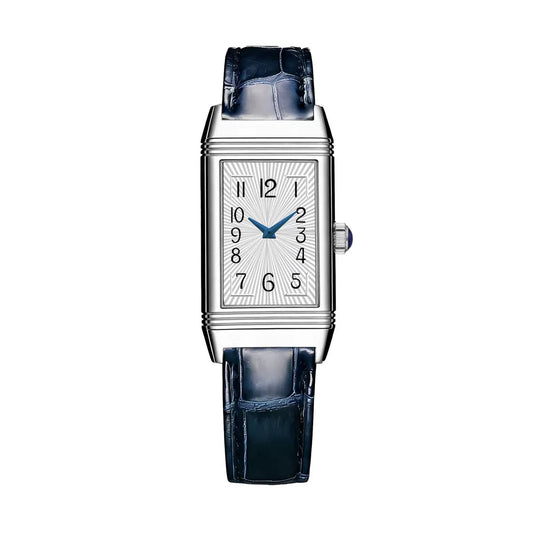 Small rectangle reverso leather watch
