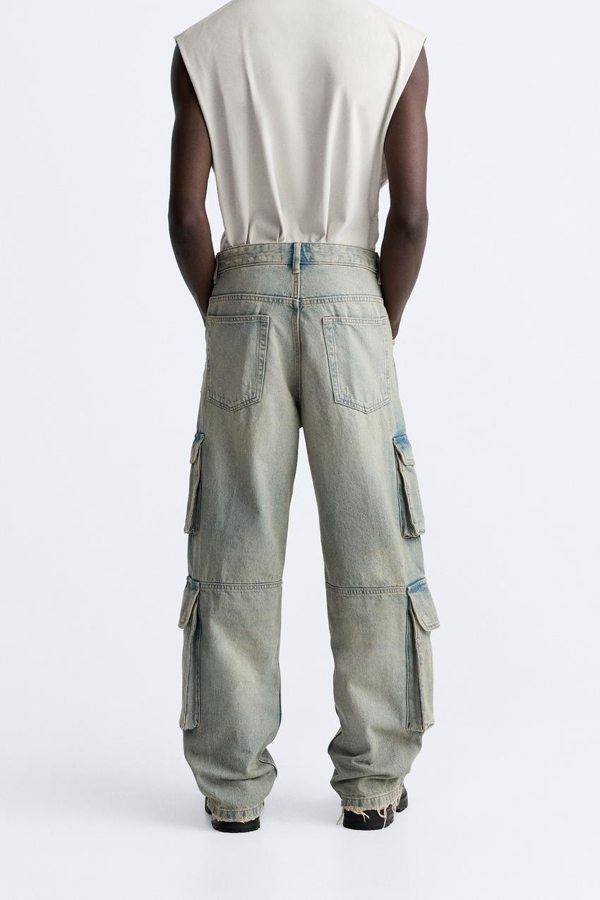 ZARA UTILITY JEANS WITH POCKETS