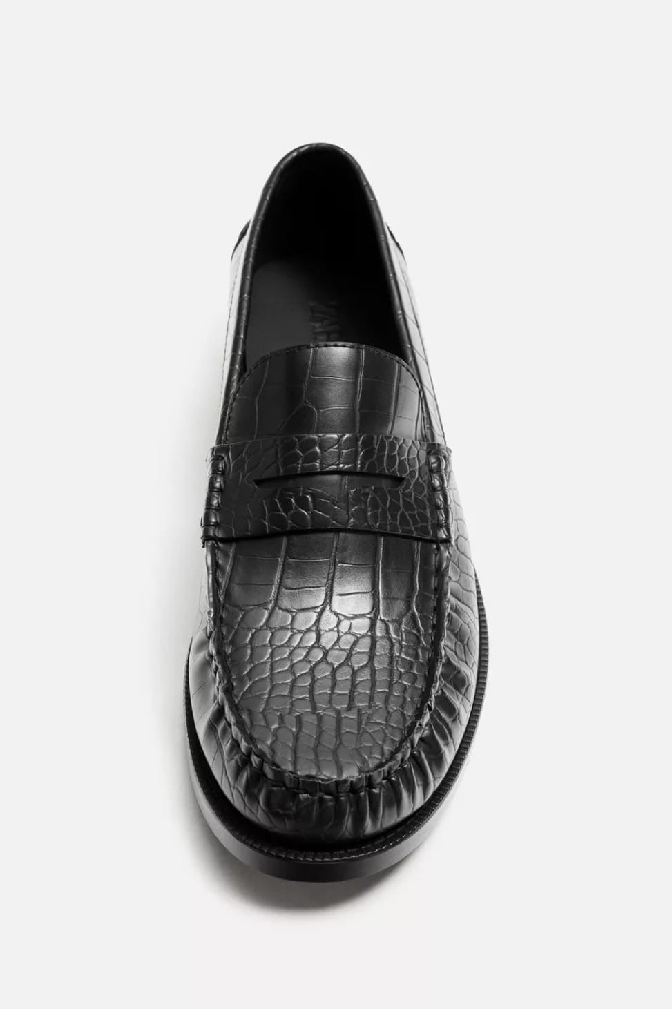 Zara croc skin loafers