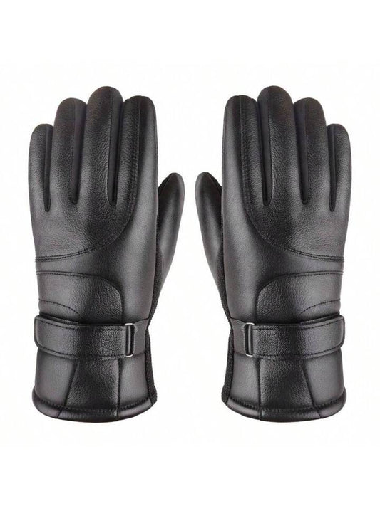 Mitten faux leather glove